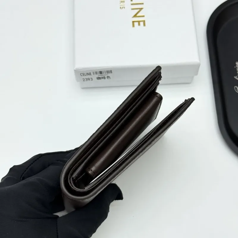 Celine 2393 Brown Leather Bifold Wallet - Image 6