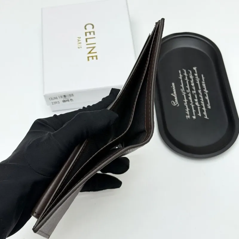 Celine 2393 Brown Leather Bifold Wallet - Image 9