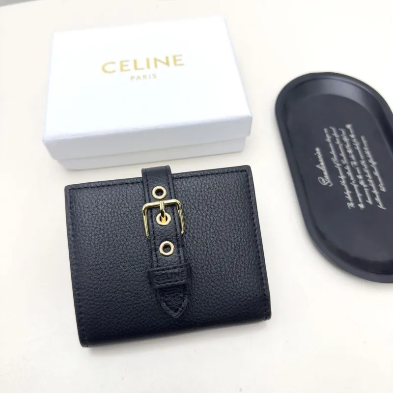 Celine Black Leather Bifold Wallet