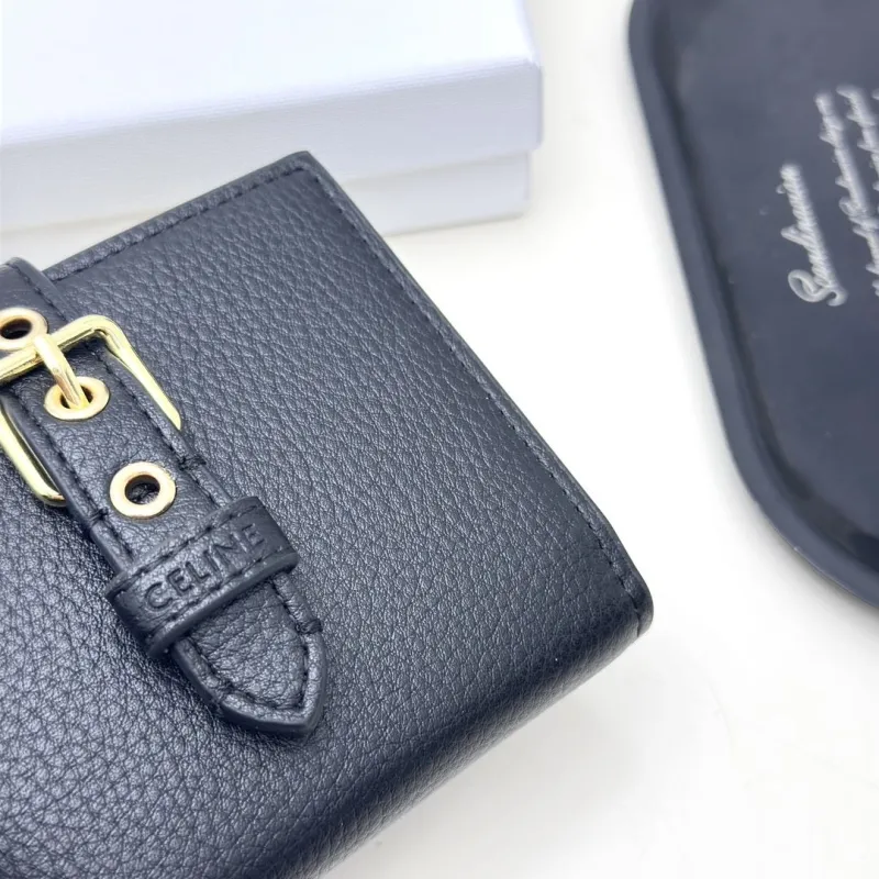 Celine Black Leather Bifold Wallet - Image 5
