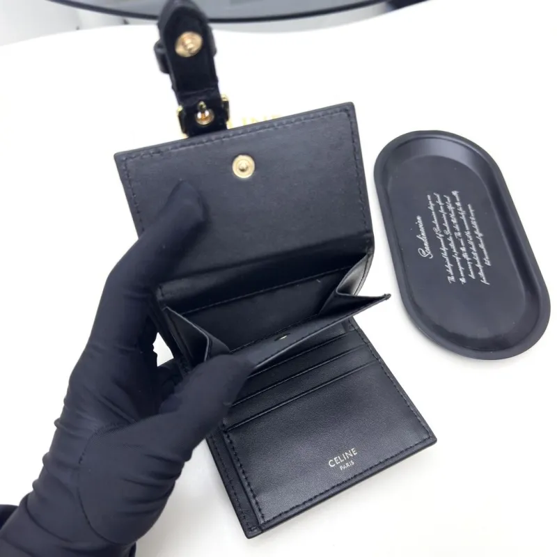 Celine Black Leather Bifold Wallet - Image 8