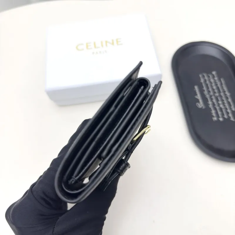 Celine Black Leather Bifold Wallet - Image 9