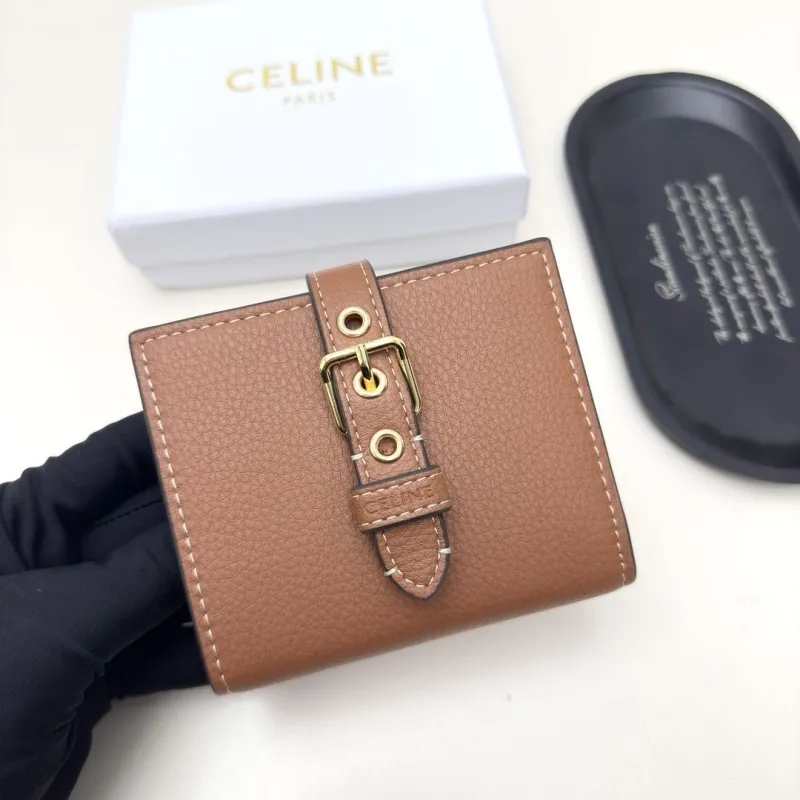 Alternative view of Celine Brown Leather Compact Wallet