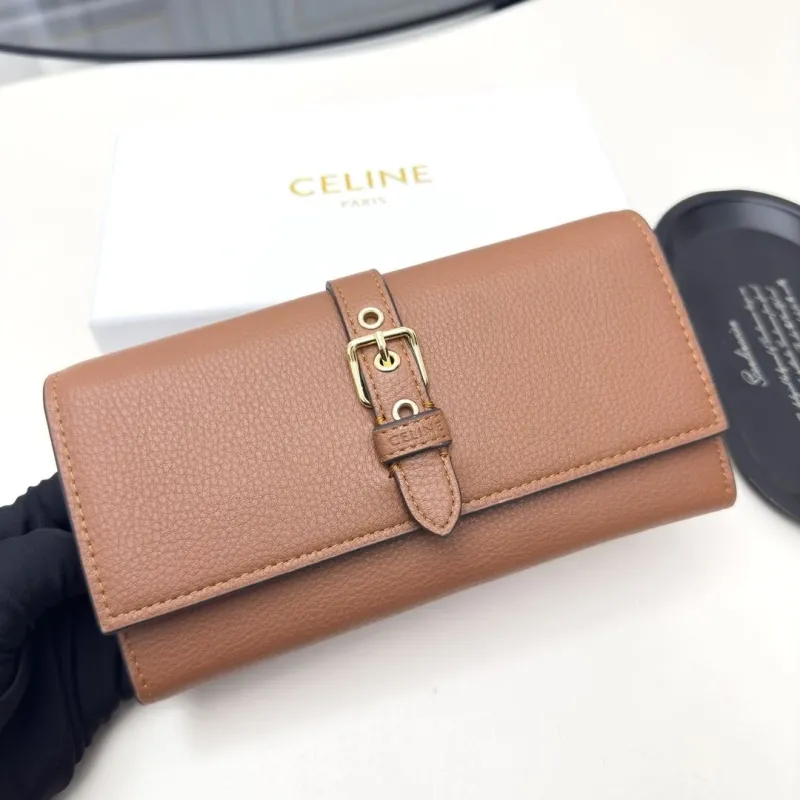 Alternative view of Celine Brown Leather Long Wallet