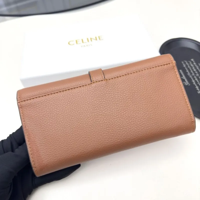 Celine Brown Leather Long Wallet - Image 4