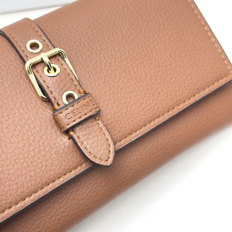 Celine Brown Leather Long Wallet - Image 6