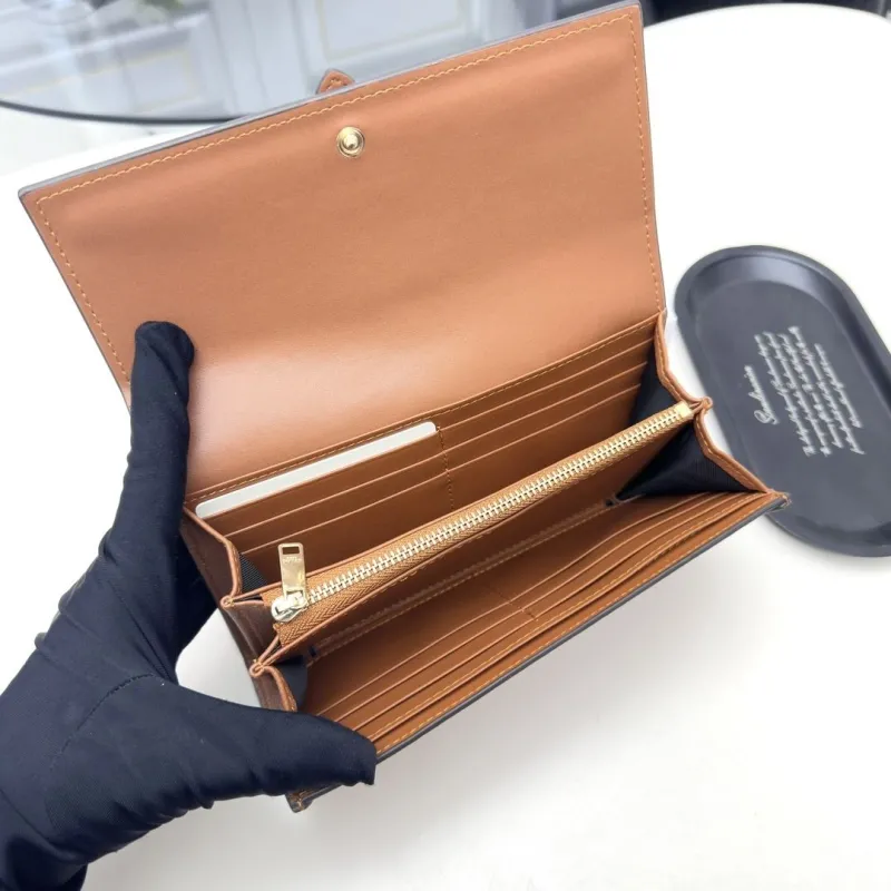 Celine Brown Leather Long Wallet - Image 8
