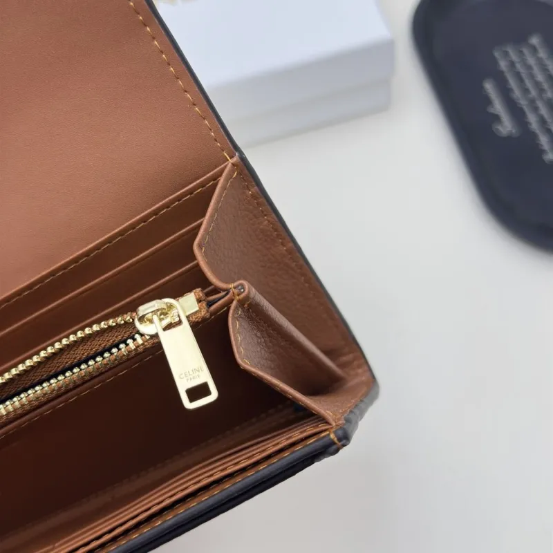 Celine Brown Leather Long Wallet - Image 9