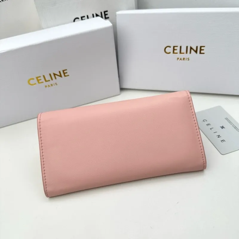 Celine Pink Leather Long Wallet - Image 3