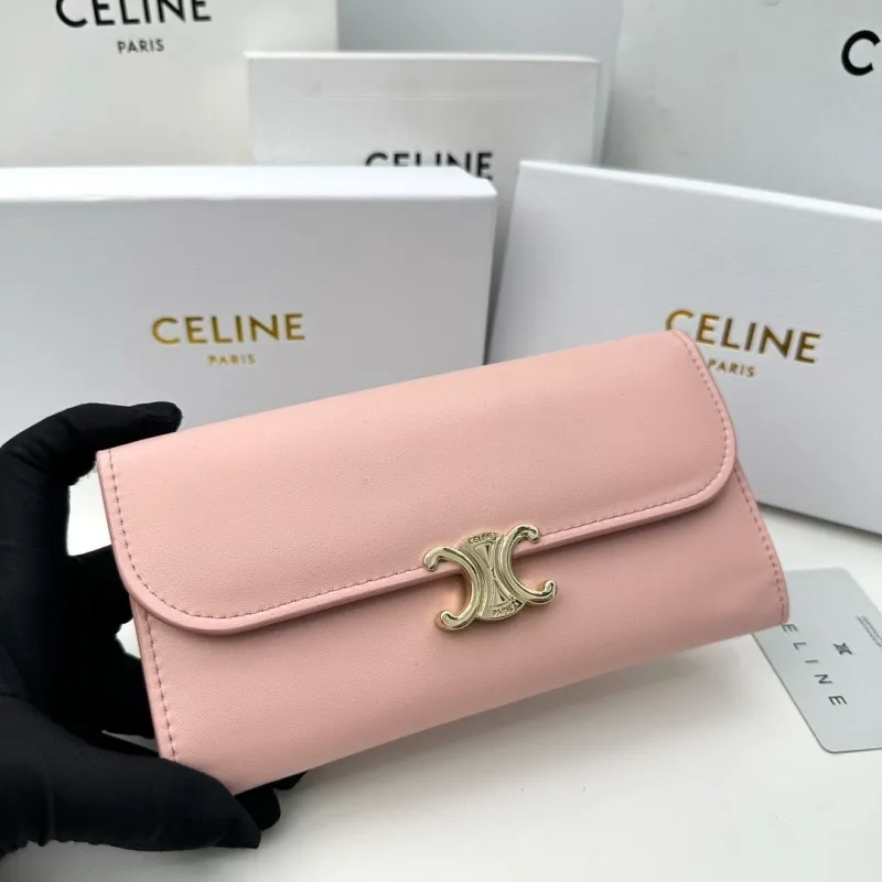 Celine Pink Leather Long Wallet - Image 4