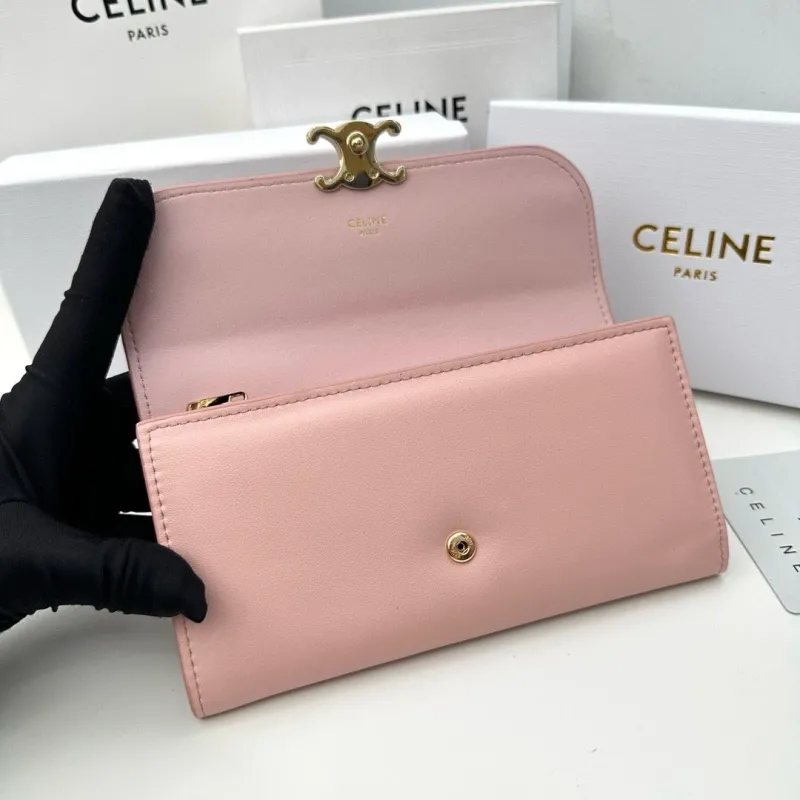 Celine Pink Leather Long Wallet - Image 5