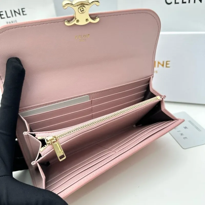 Celine Pink Leather Long Wallet - Image 6