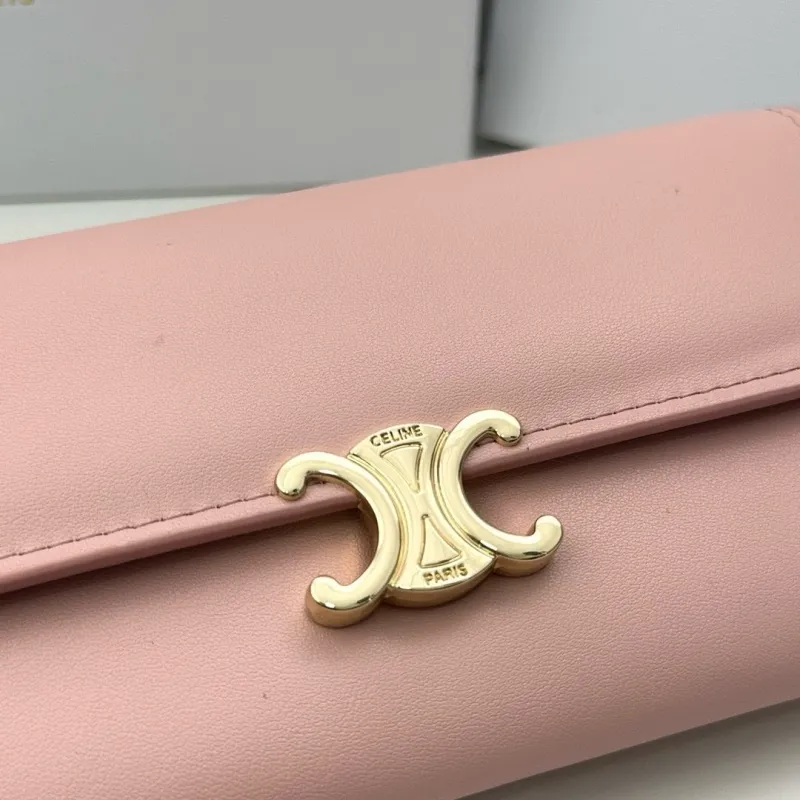 Celine Pink Leather Long Wallet - Image 8
