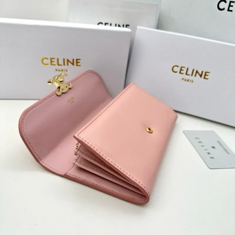 Celine Pink Leather Long Wallet - Image 9