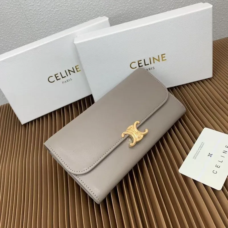 Alternative view of Celine Gray Leather Long Wallet