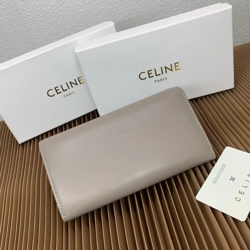 Celine Gray Leather Long Wallet - Image 3