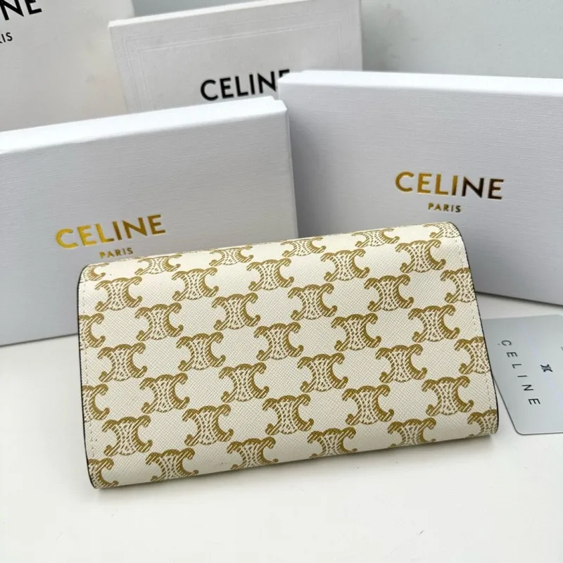 Celine White Gold Monogram Long Wallet - Image 3