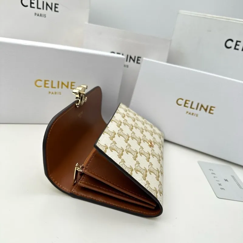 Celine White Gold Monogram Long Wallet - Image 9