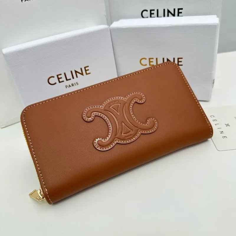 Alternative view of Celine Brown Zip Around Leather Wallet