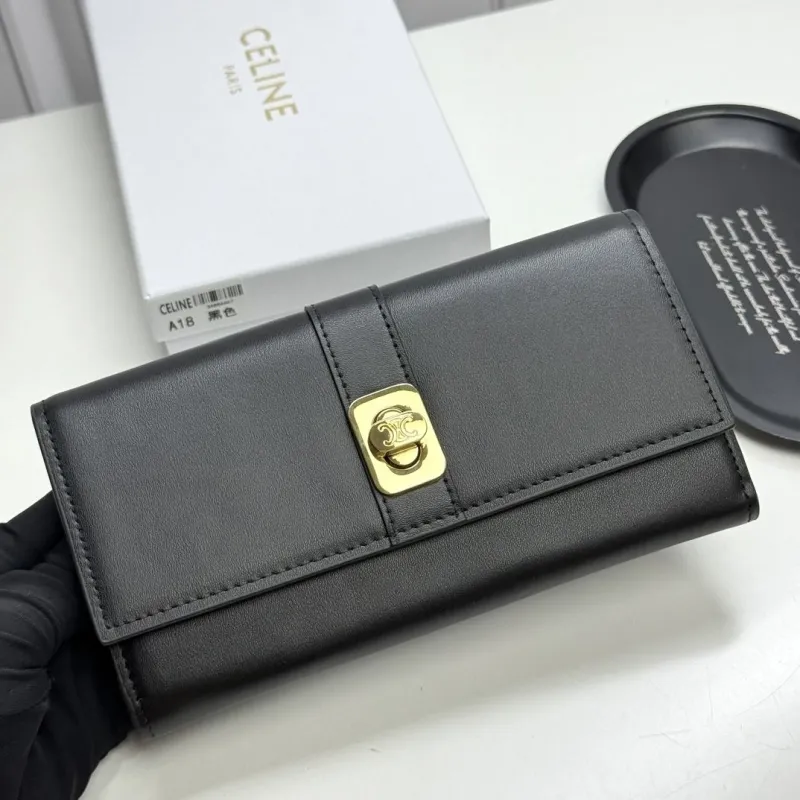 Alternative view of Celine A18 Black Leather Long Wallet