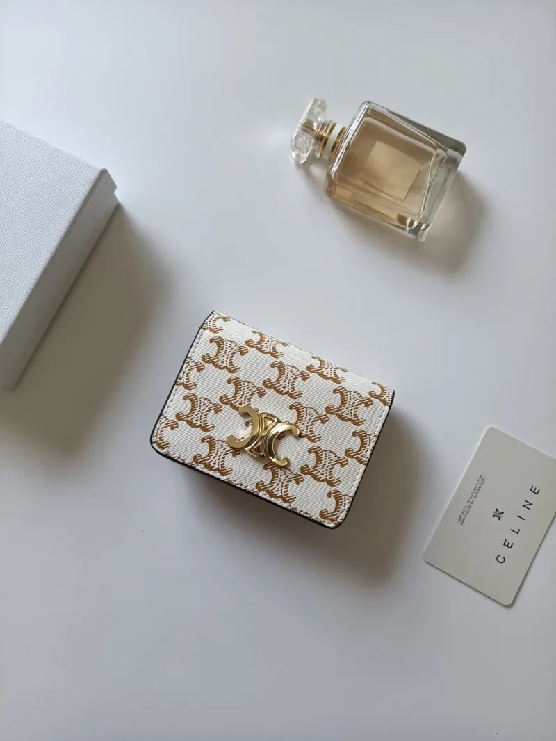 Alternative view of Celine White Monogram Compact Wallet