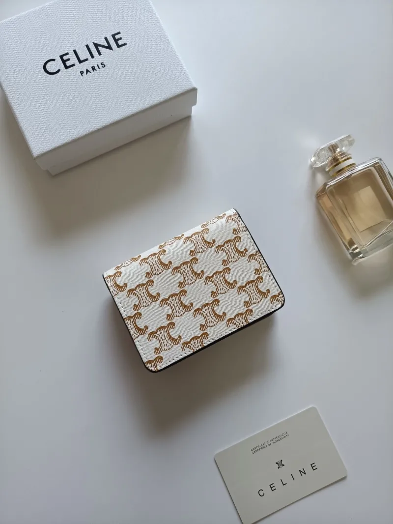 Celine White Monogram Compact Wallet - Image 3