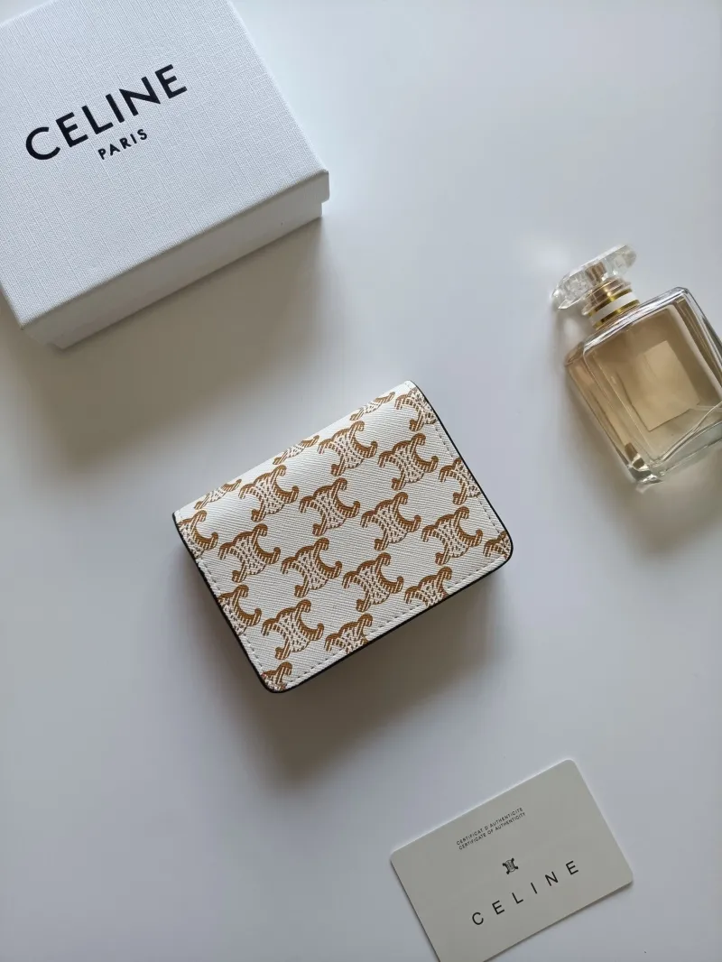 Celine White Monogram Compact Wallet - Image 3
