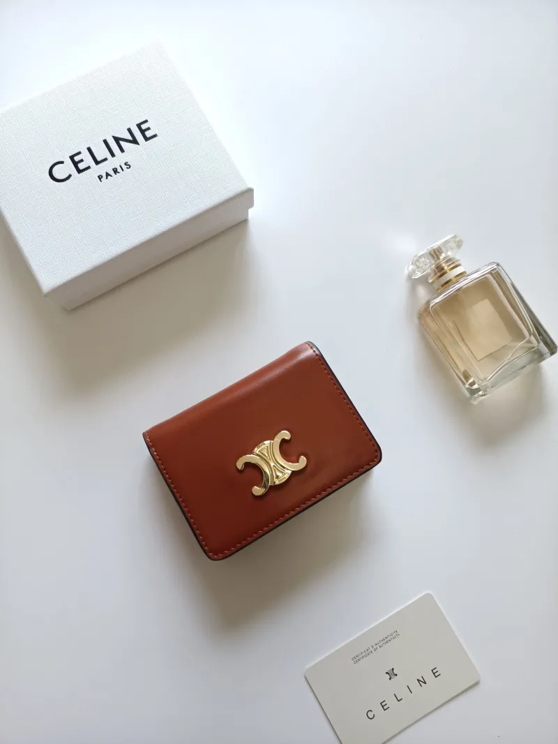 Celine Brown Small Leather Wallet 127