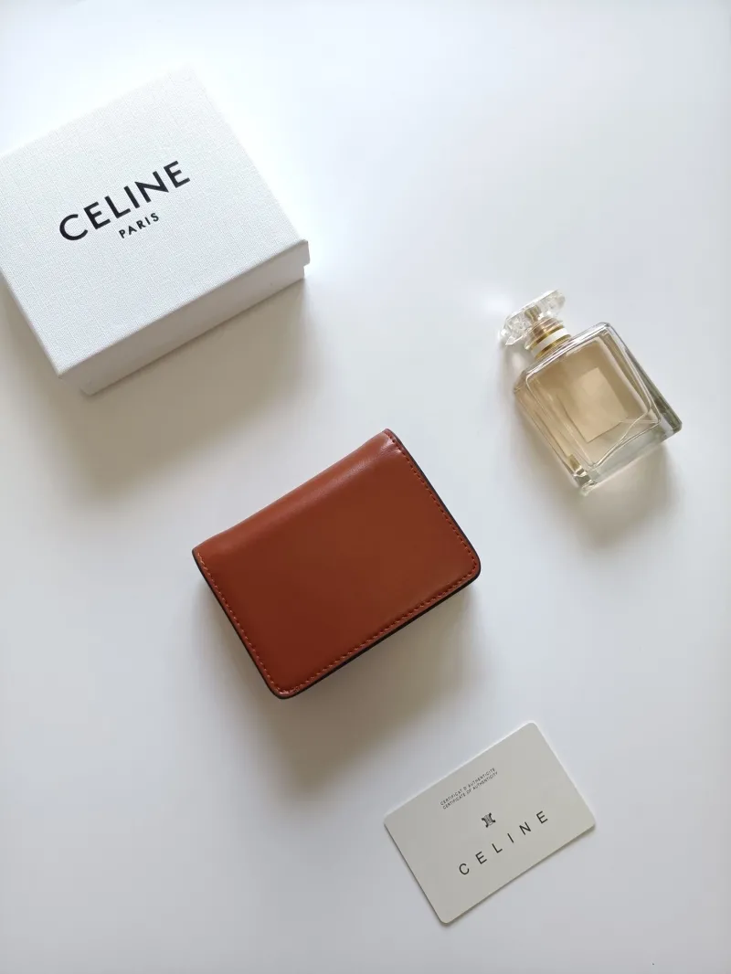 Celine Brown Small Leather Wallet 127 - Image 3