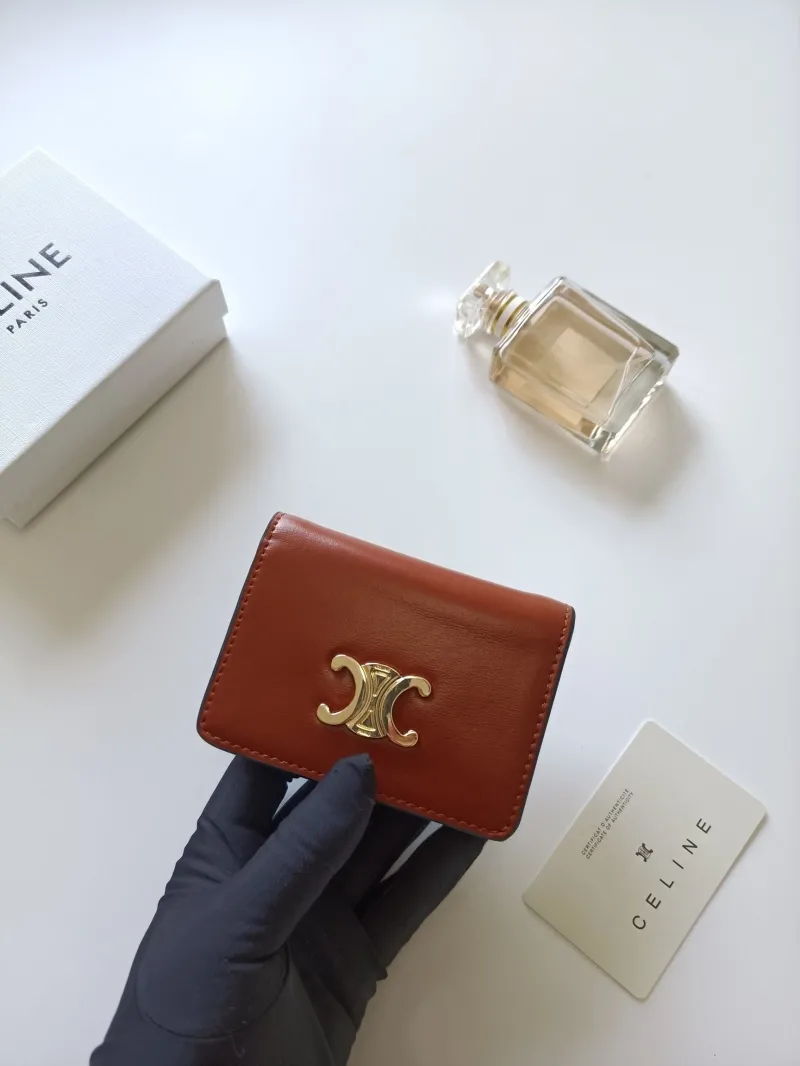 Celine Brown Small Leather Wallet 127 - Image 4