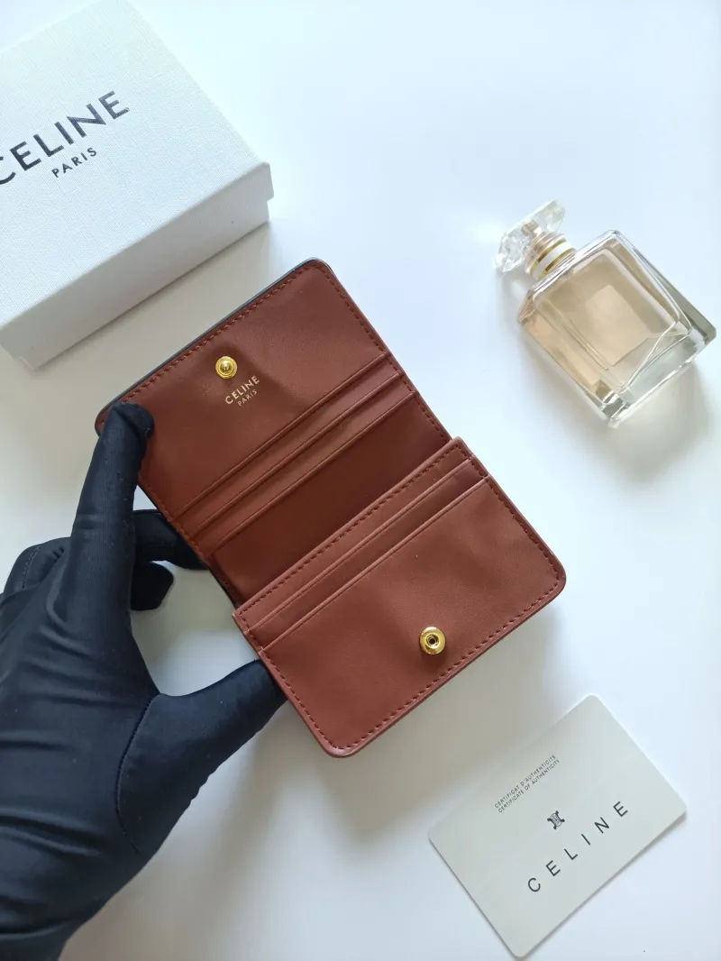 Celine Brown Small Leather Wallet 127 - Image 5