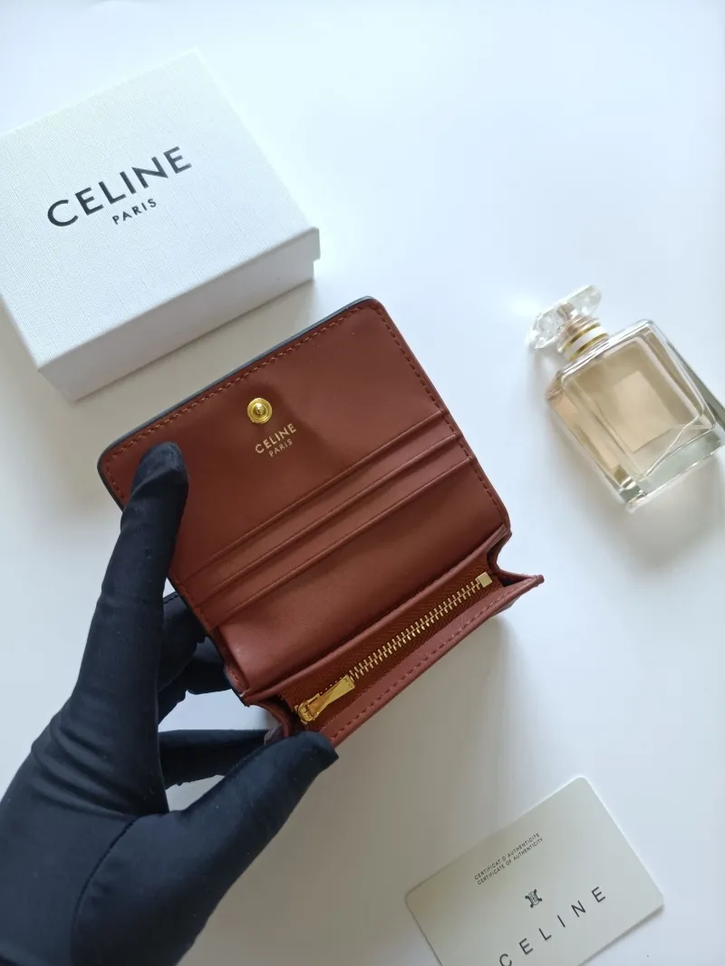 Celine Brown Small Leather Wallet 127 - Image 6