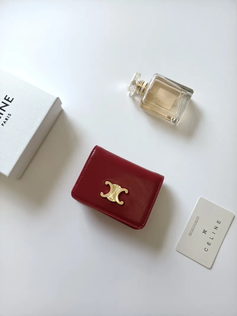 Alternative view of Celine Red Compact Leather Wallet