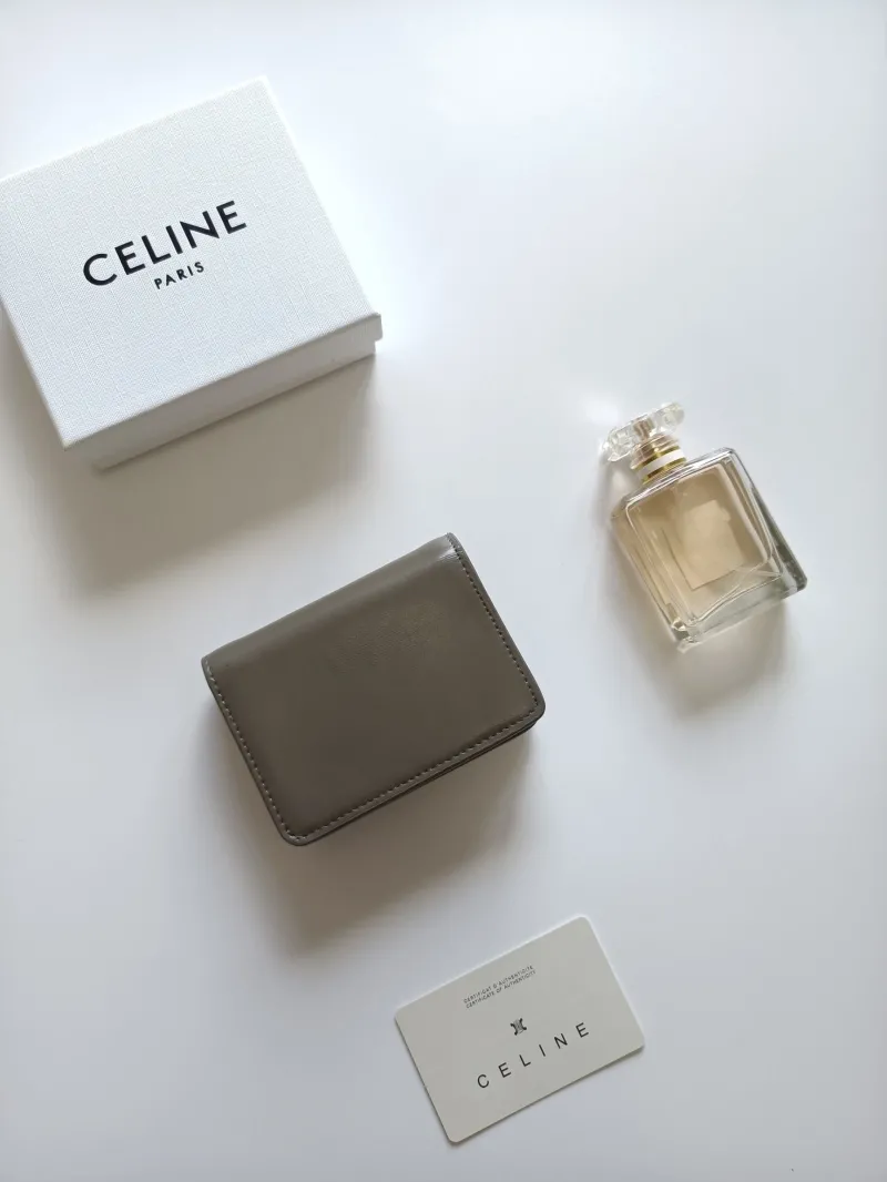 Alternative view of Celine Gray Small Leather Wallet