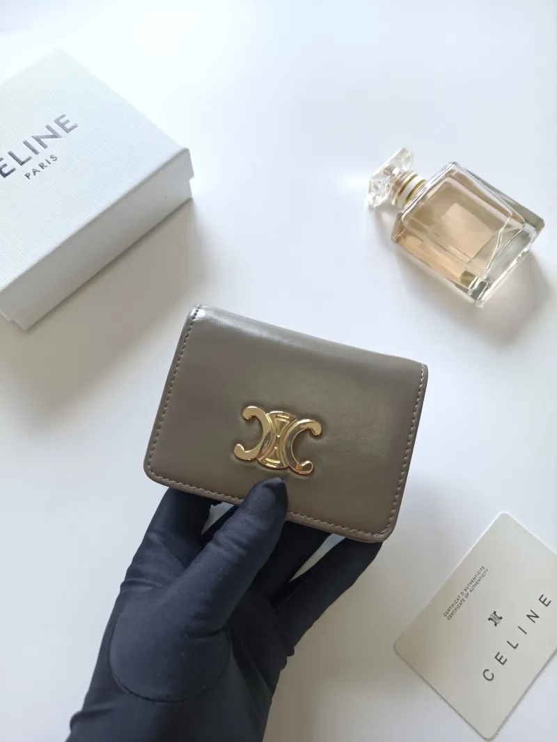 Celine Gray Small Leather Wallet - Image 3