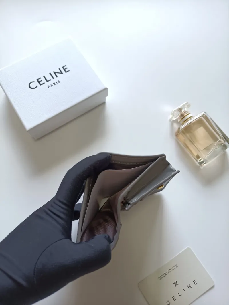 Celine Gray Small Leather Wallet - Image 6