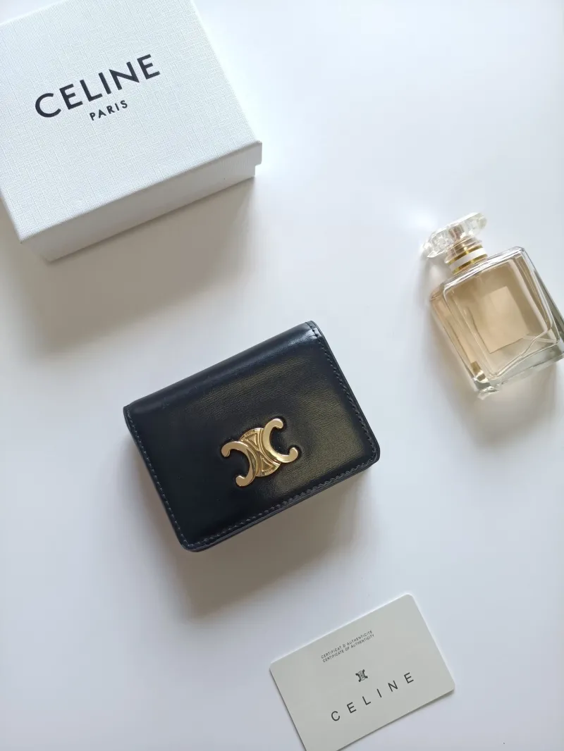 Celine Black Leather Wallet 130