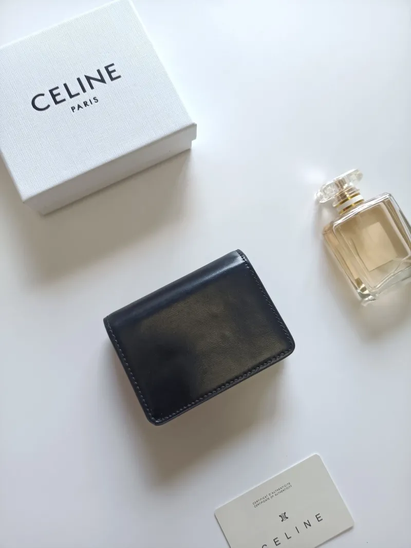 Celine Black Leather Wallet 130 - Image 3
