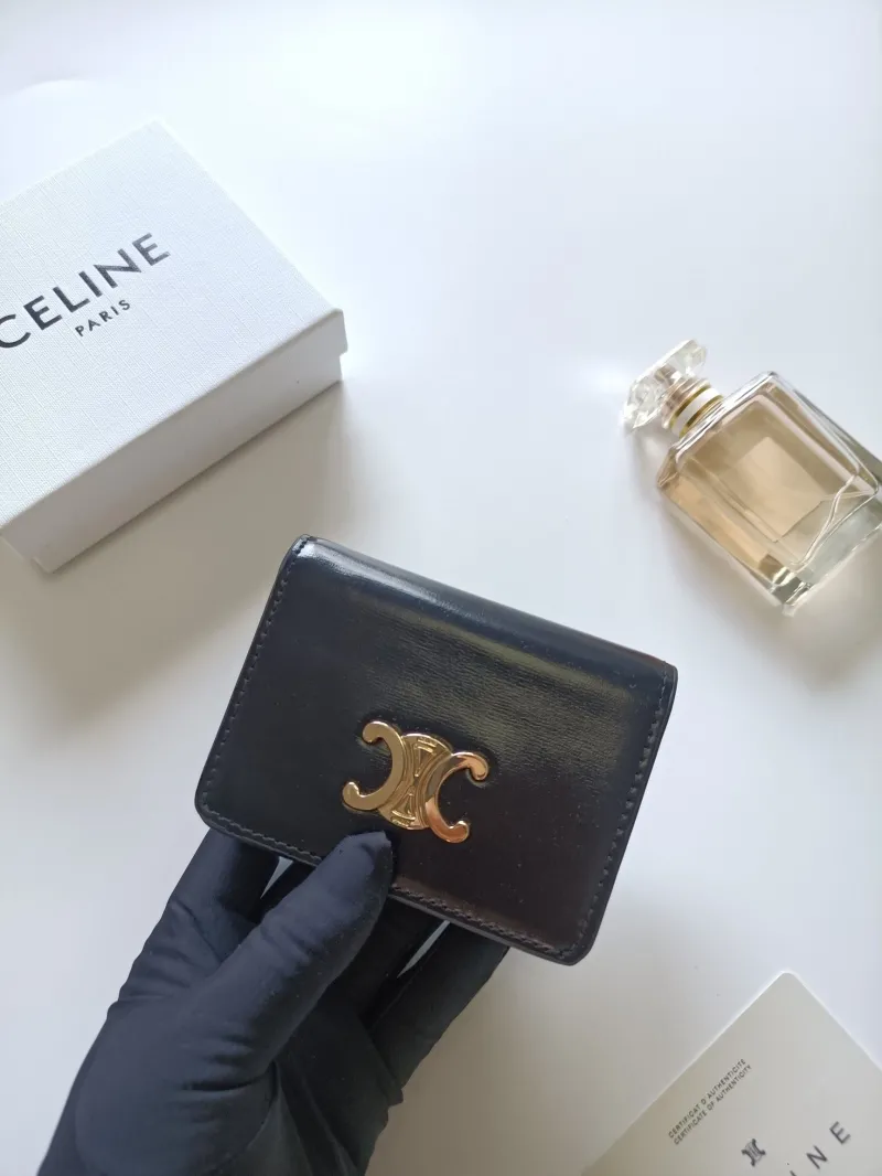 Celine Black Leather Wallet 130 - Image 4