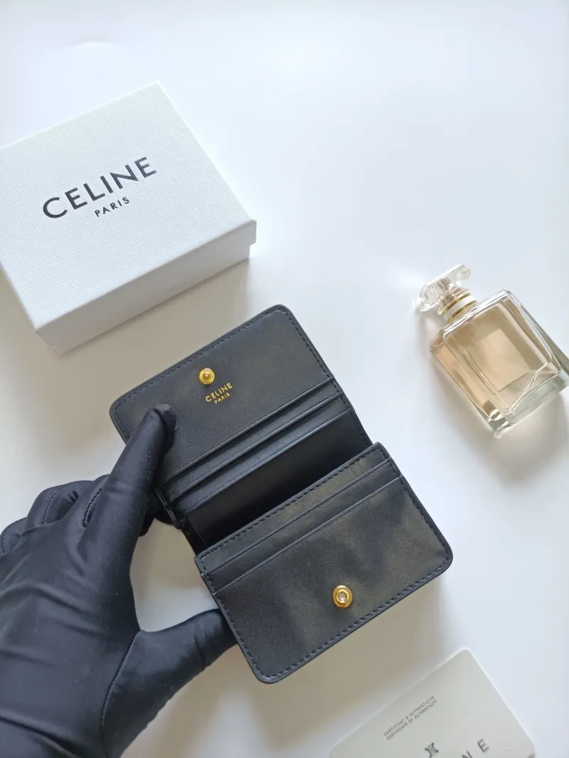 Celine Black Leather Wallet 130 - Image 5