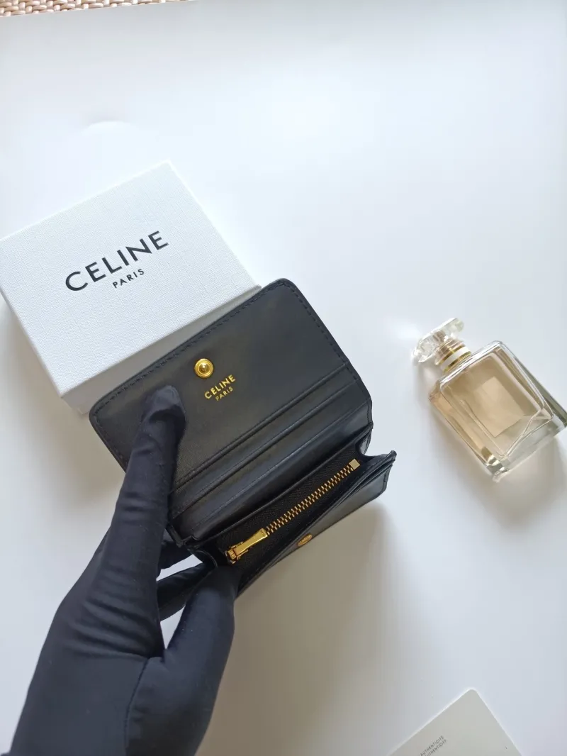 Celine Black Leather Wallet 130 - Image 6