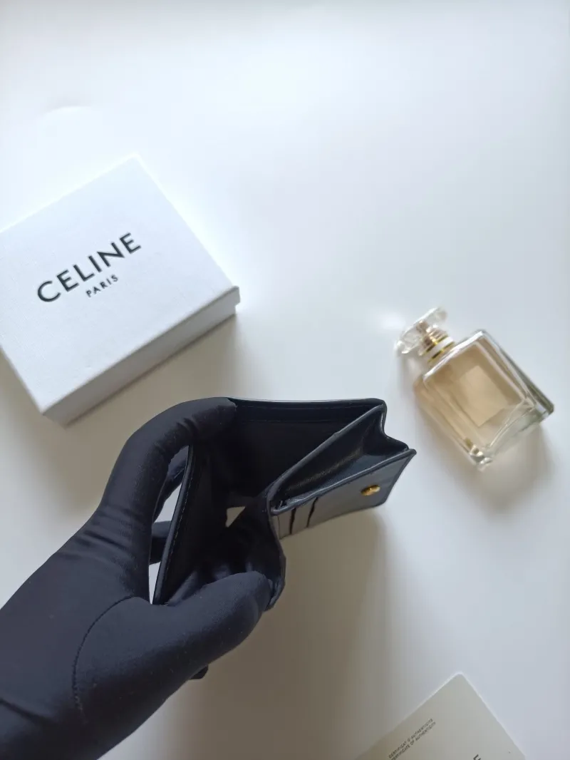 Celine Black Leather Wallet 130 - Image 7