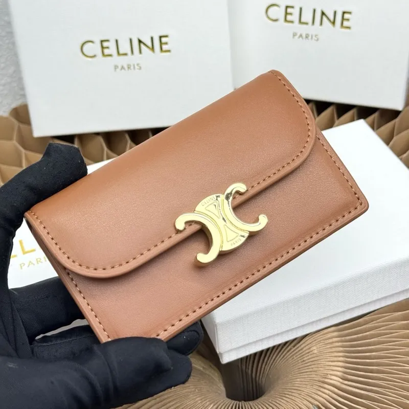 Alternative view of Celine Brown Compact Leather Wallet