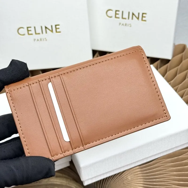 Celine Brown Compact Leather Wallet - Image 3