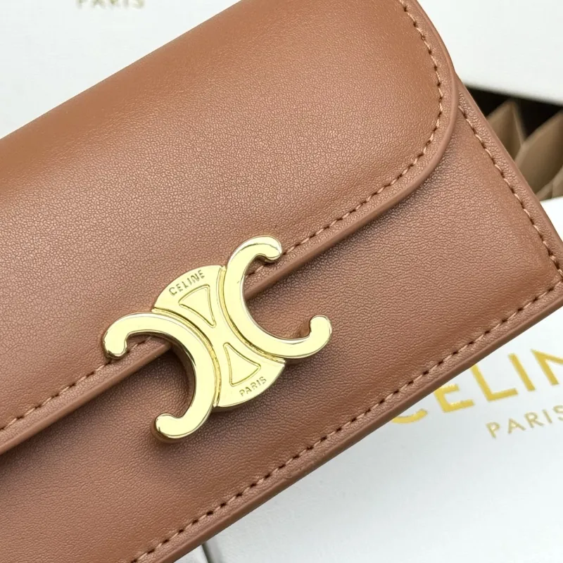 Celine Brown Compact Leather Wallet - Image 4