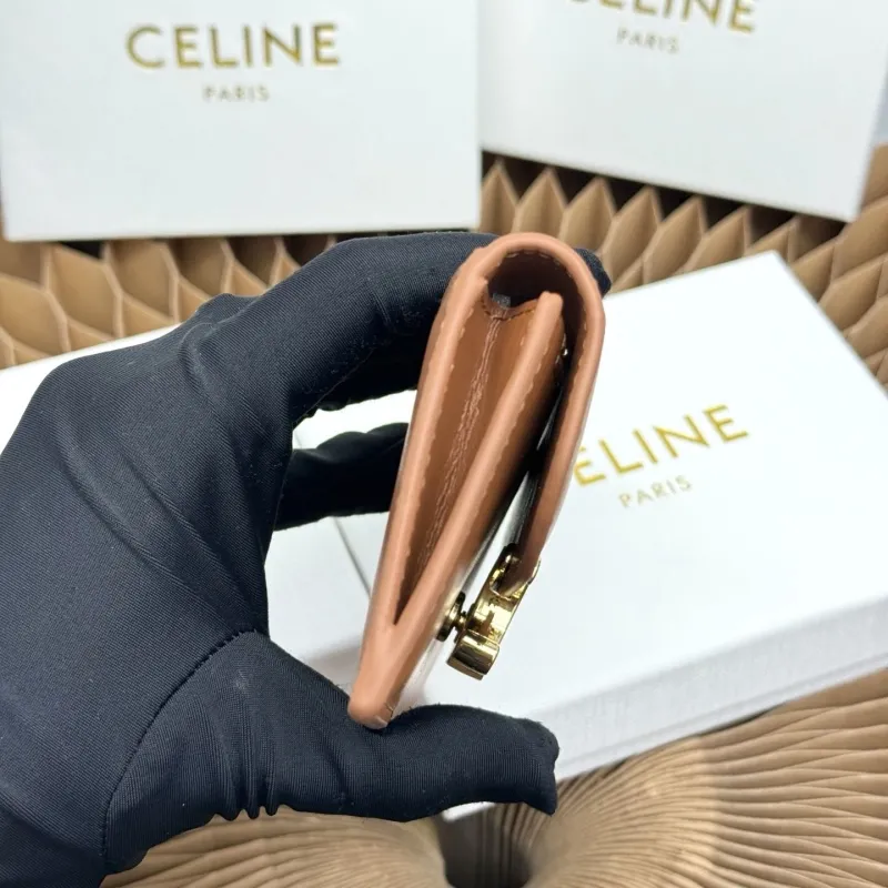 Celine Brown Compact Leather Wallet - Image 5