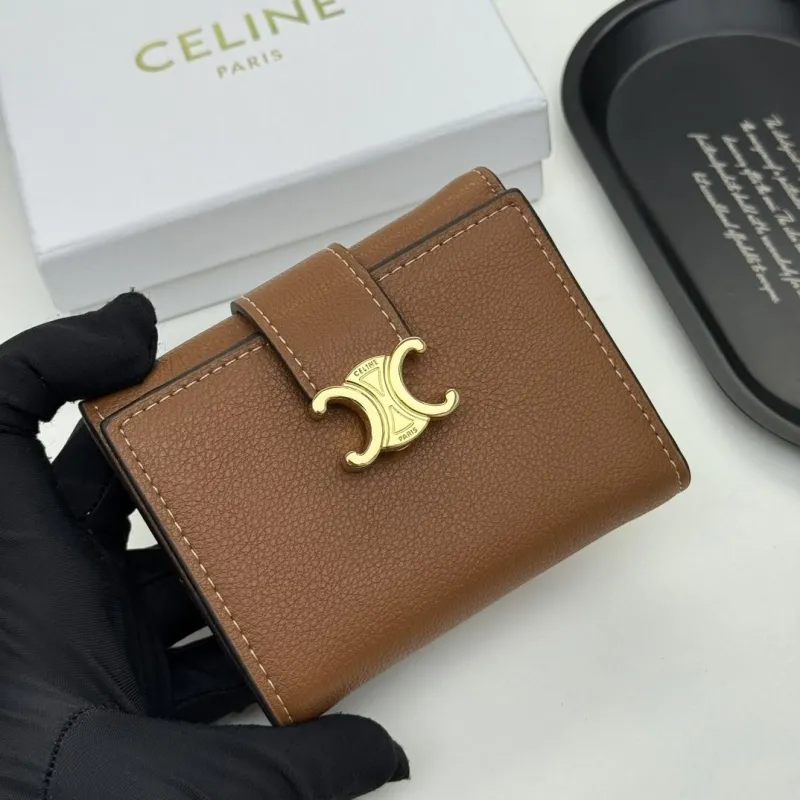 Alternative view of Celine Brown Leather Compact Wallet 137