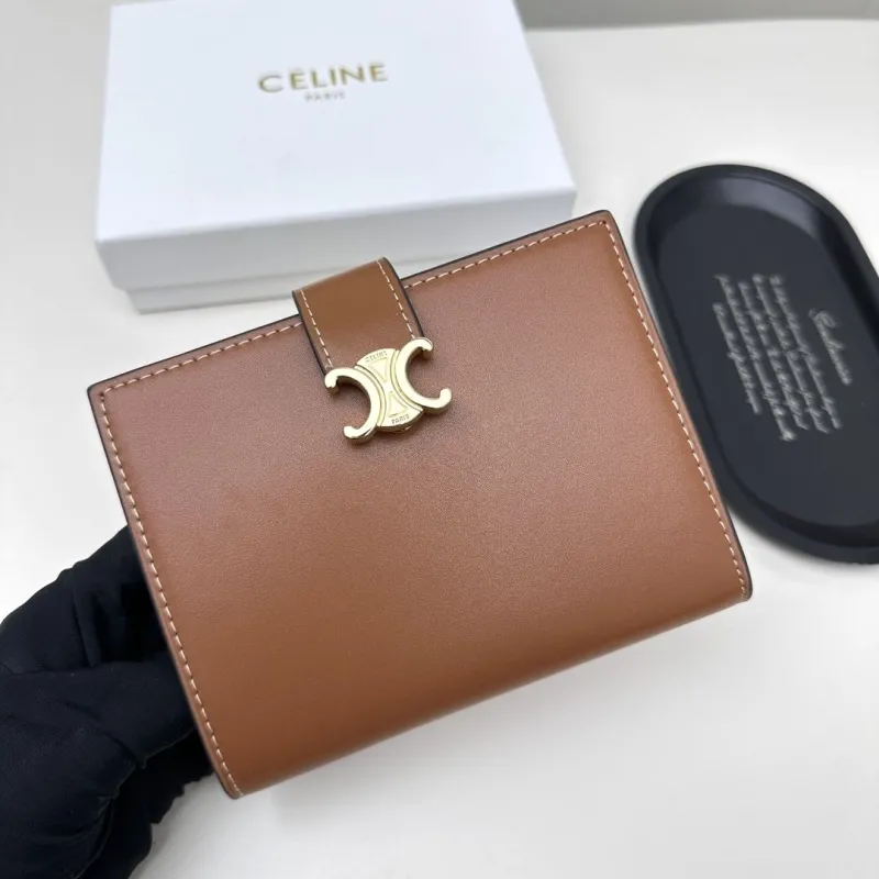 Alternative view of Celine Brown Leather Compact Wallet