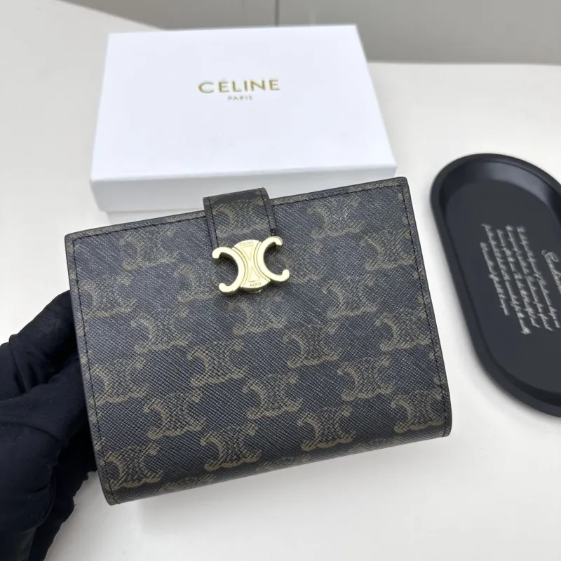 Alternative view of Celine Monogram Compact Wallet Dark Brown