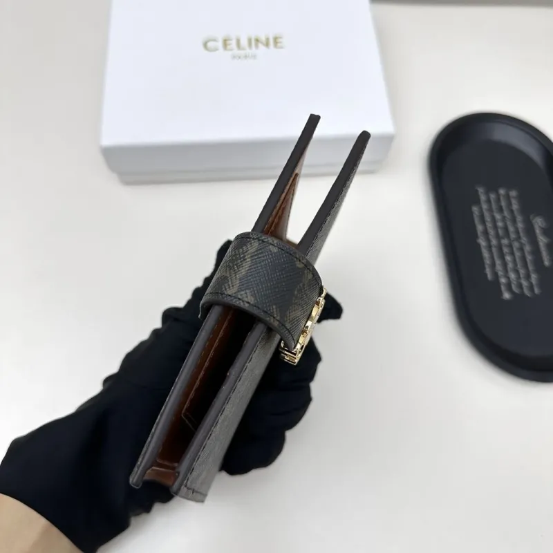 Celine Monogram Compact Wallet Dark Brown - Image 5